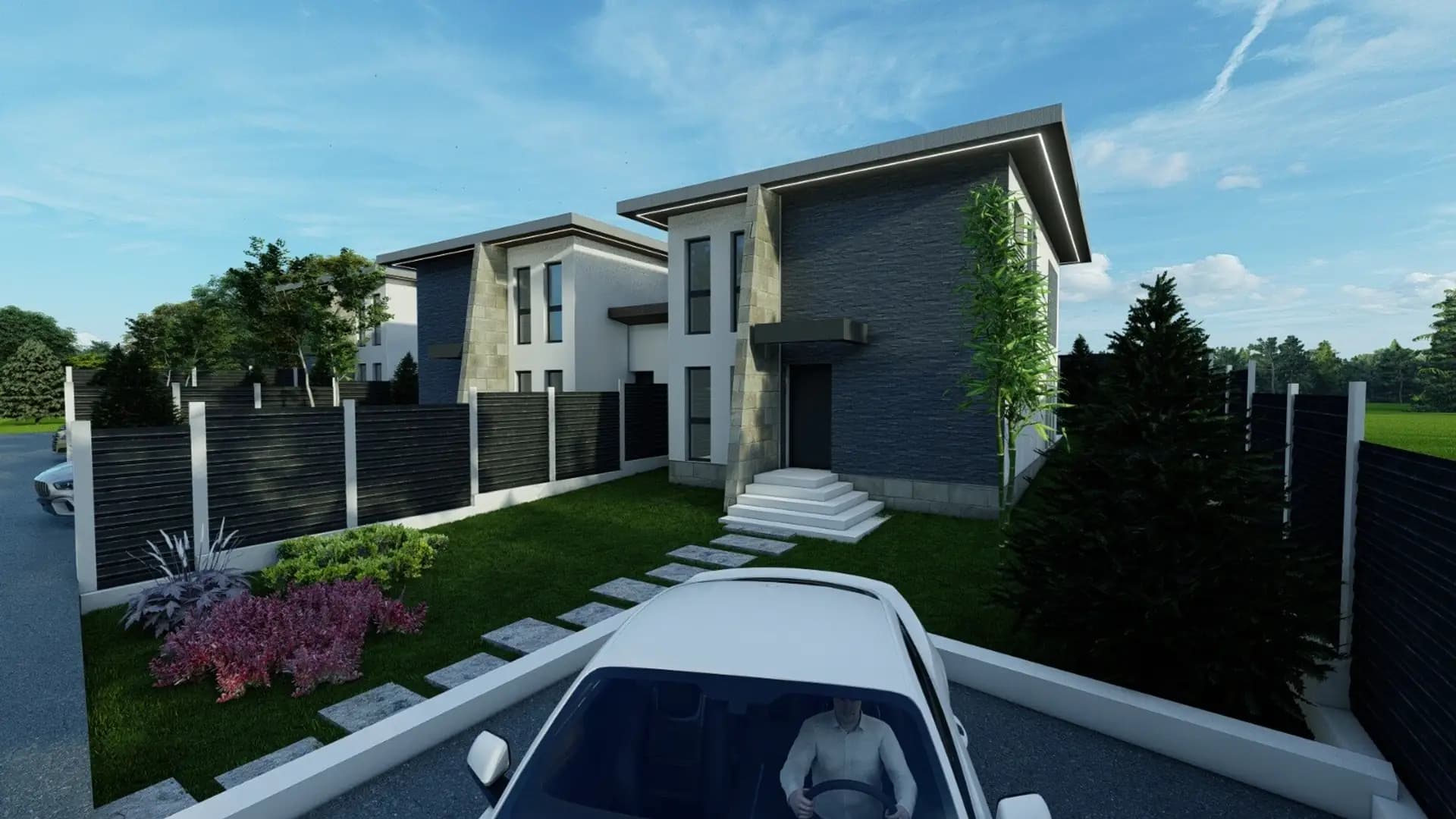 Randare arhitecturală — Duplex Horpaz, Miroslava